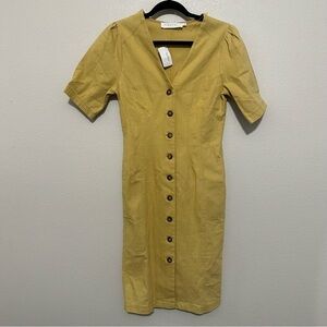 Astr Yellow Midi Dress